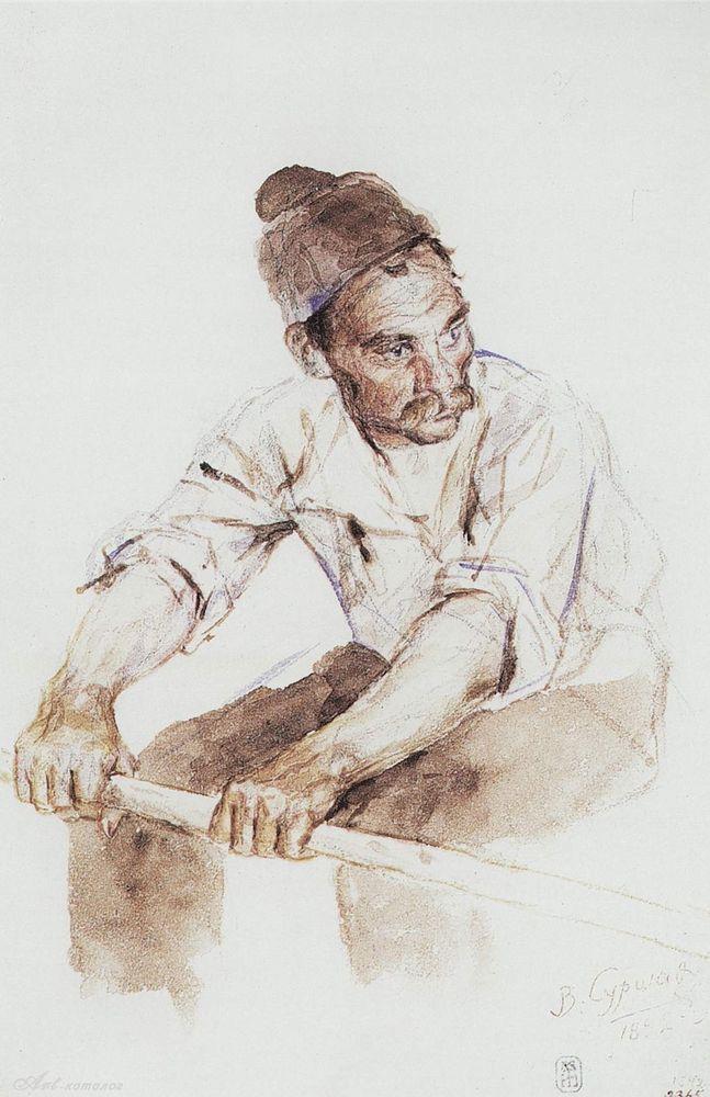 Vasily Surikov Cossack-Rower 1892 Fine Art Print