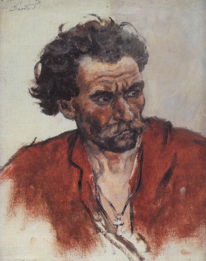 Vasily Surikov Cossack with Red Shirt 1901 Fine Art Print