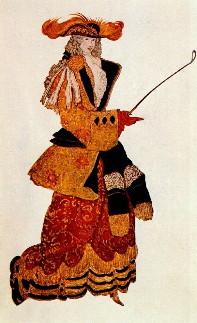 Leon Bakst Costume Design for the Marchioness Hunting from Sleeping Beauty 1921 Fine Art Print
