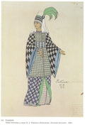Ivan Bilibin Costume Design Created for the Opera The Golden Cockerel by Nikolai Rimsky-Korsakov 1909 Fine Art Print