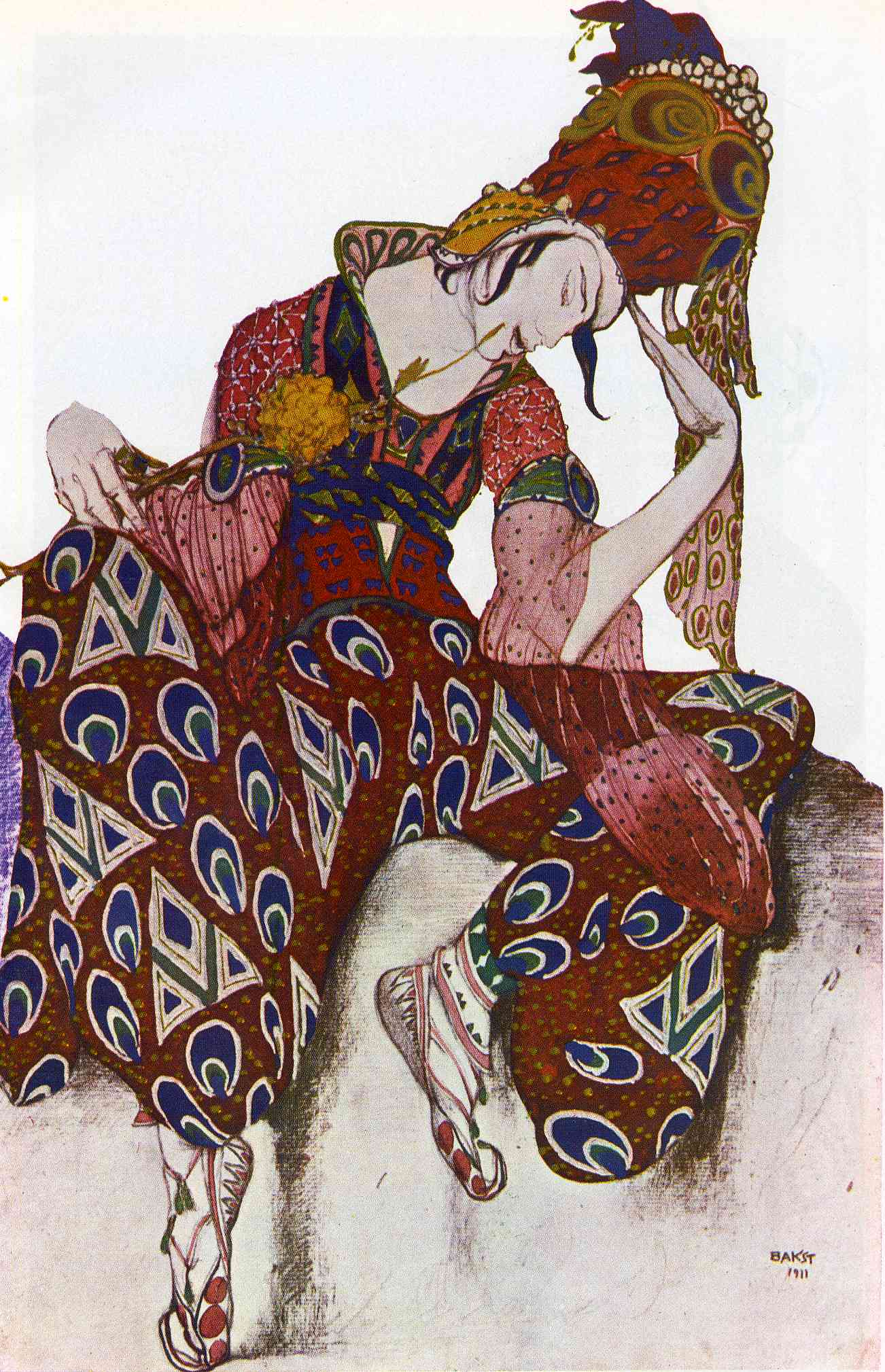 Leon Bakst Costume Design for Nijinsky 1912 Fine Art Print