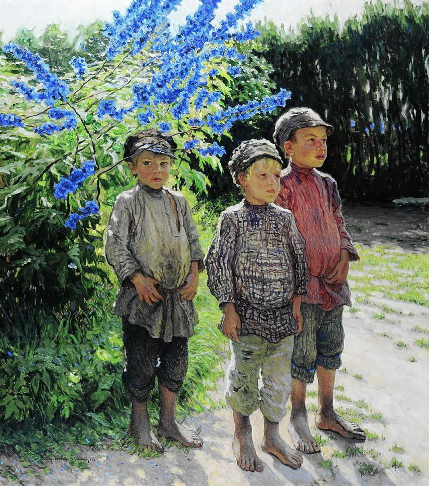 Nikolay Bogdanov Belsky Country Boys 1910 Fine Art Print