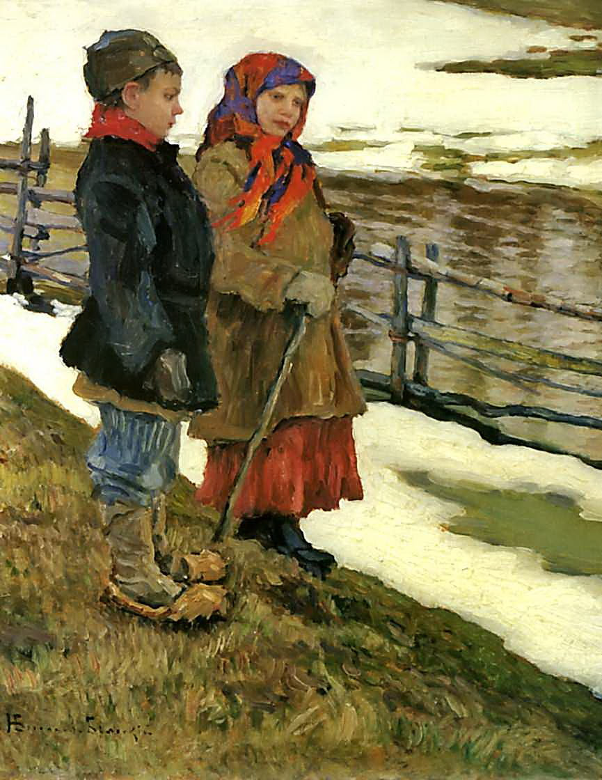 Nikolay Bogdanov Belsky Country Children 1915 Fine Art Print