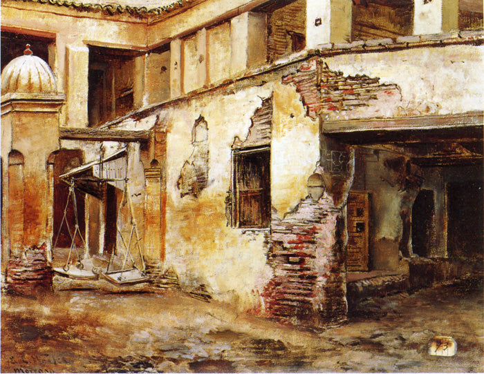 Edwin Lord Weeks Courtyard in Morocco 1880 Fine Art Print