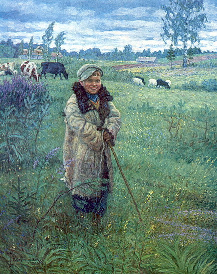 Nikolay Bogdanov Belsky Cowboy Proshka 1941 Fine Art Print