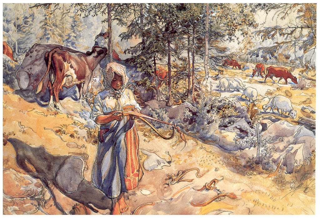 Carl Larsson Cowgirl in the Meadow 1906 Fine Art Print
