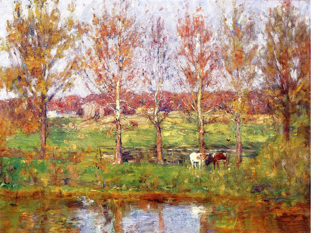 T. C. Steele Cows by the Stream 1895 Fine Art Print