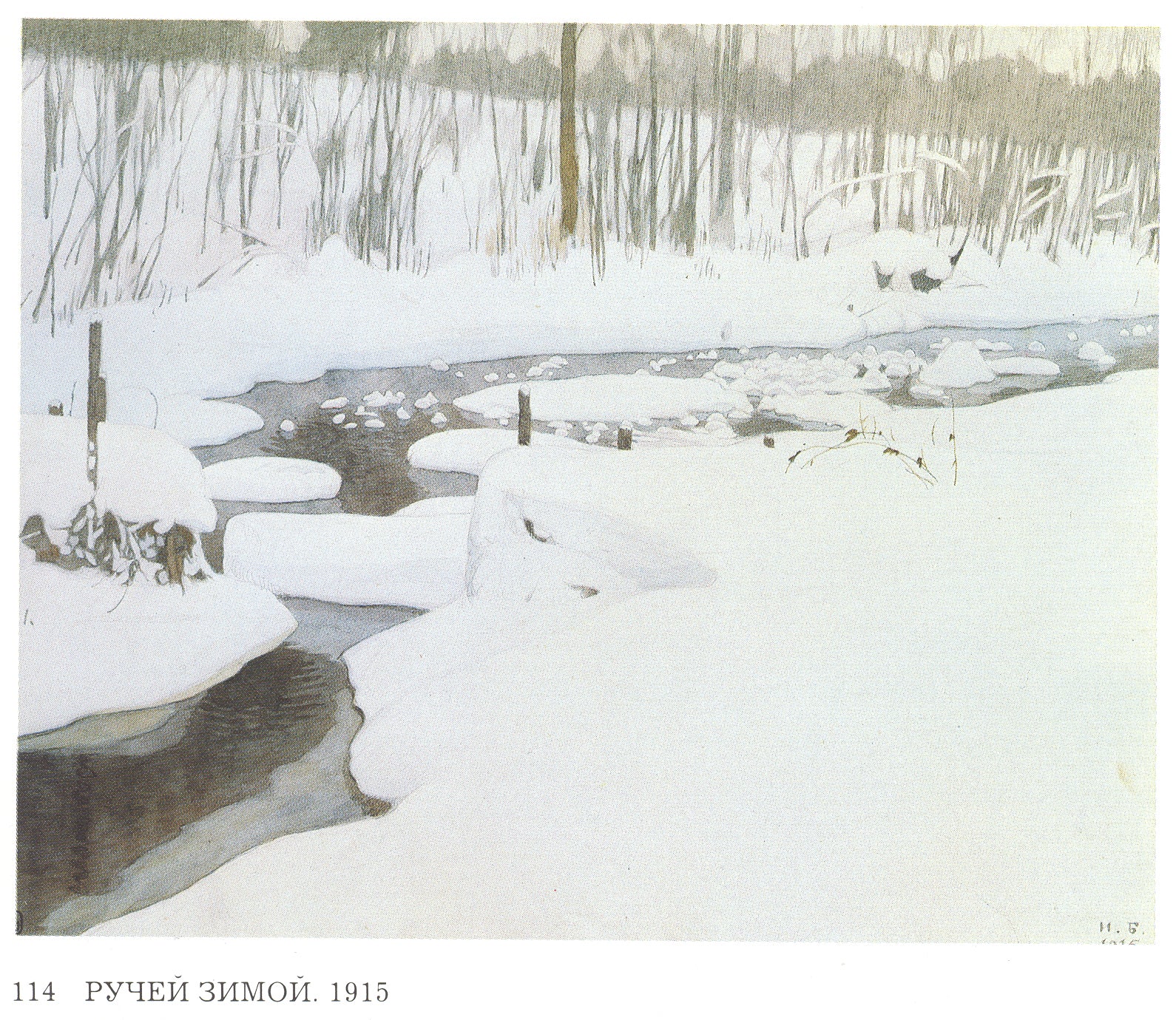 Ivan Bilibin Creek in Winter 1915 Fine Art Print