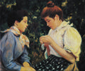 Federico Zandomeneghi Crochet Lesson 1895 Fine Art Print