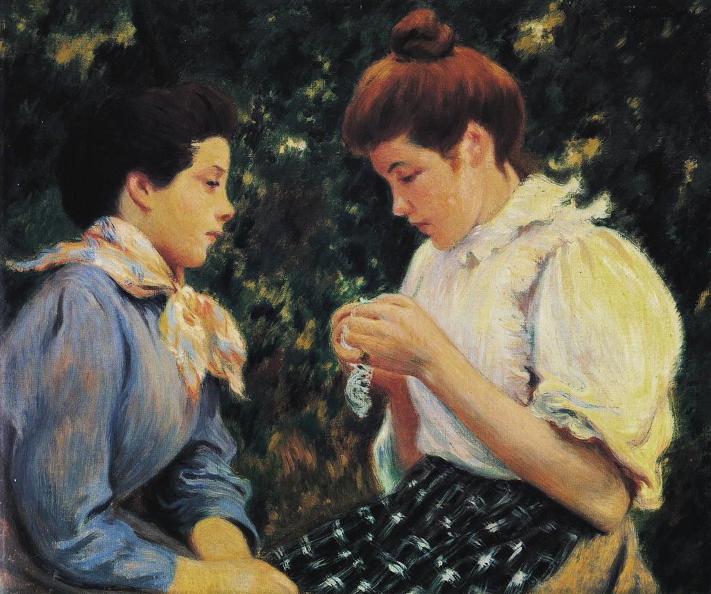 Federico Zandomeneghi Crochet Lesson 1895 Fine Art Print