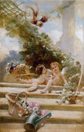 Konstantin Makovsky Cupid Gardeners 1905 Fine Art Print