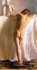 Wojciech Weiss Red Ribbon 1896 Fine Art Print