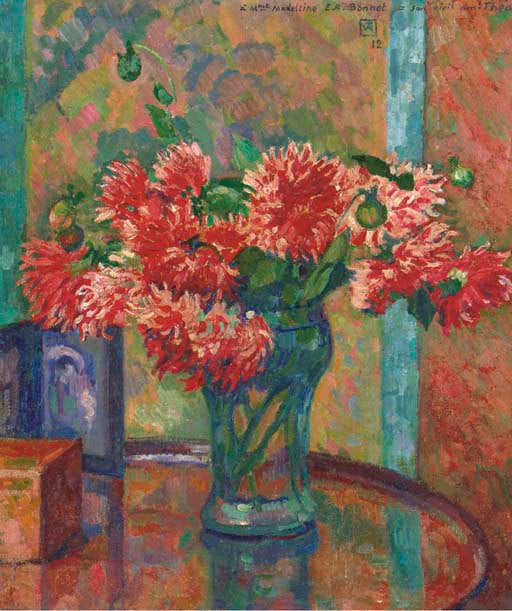 Theo van Rysselberghe Dahlias (to Mme Madeleine E.R Bonnet) 1912 Fine Art Print