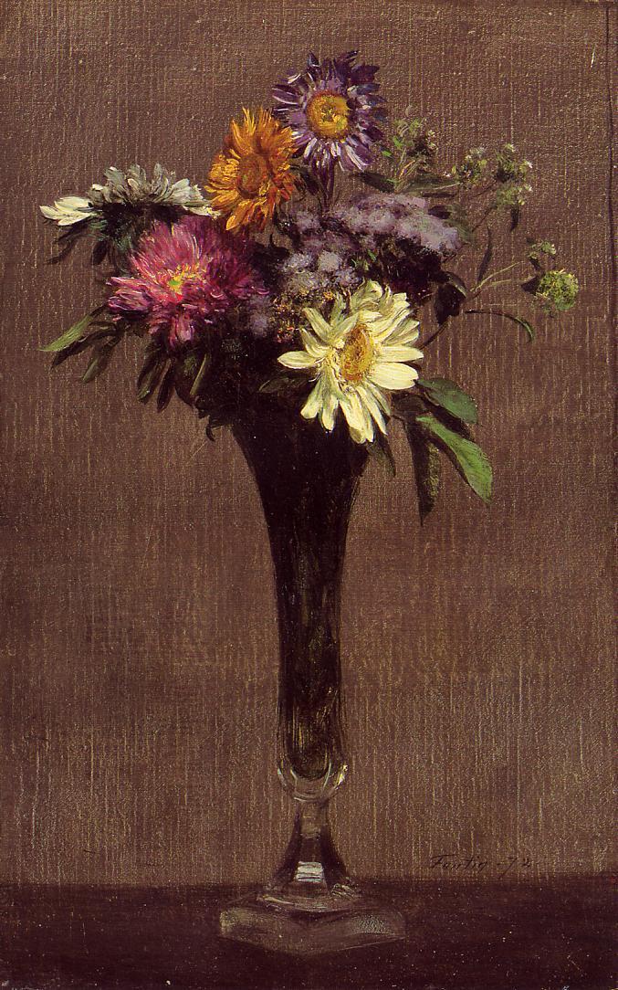 Henri Fantin-Latour Daisies and Dahlias 1872 Fine Art Print