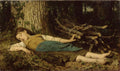 Albrecht Anker In the woods 1865 Fine Art Print