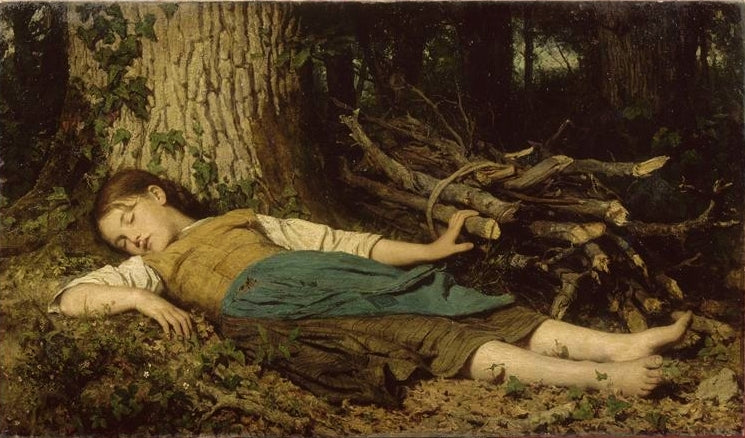 Albrecht Anker In the woods 1865 Fine Art Print