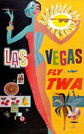 Visit Las Vegas Vintage Style Travel Poster Retro Nevada 1955 Fine Art Print
