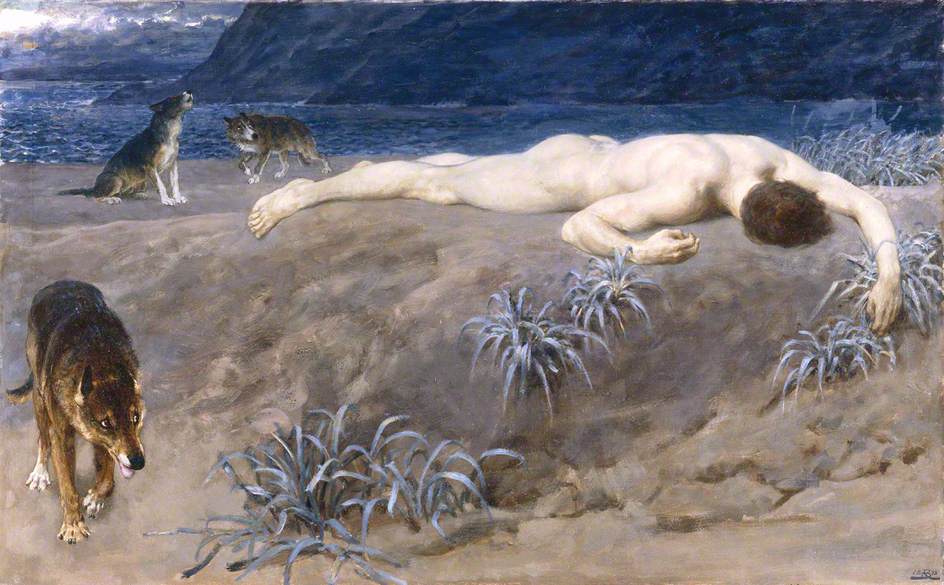 Briton Riviere Dead Hector 1892 Fine Art Print