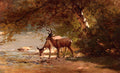 Thomas Hill Deer in a Landscape 1872 Fine Art Print