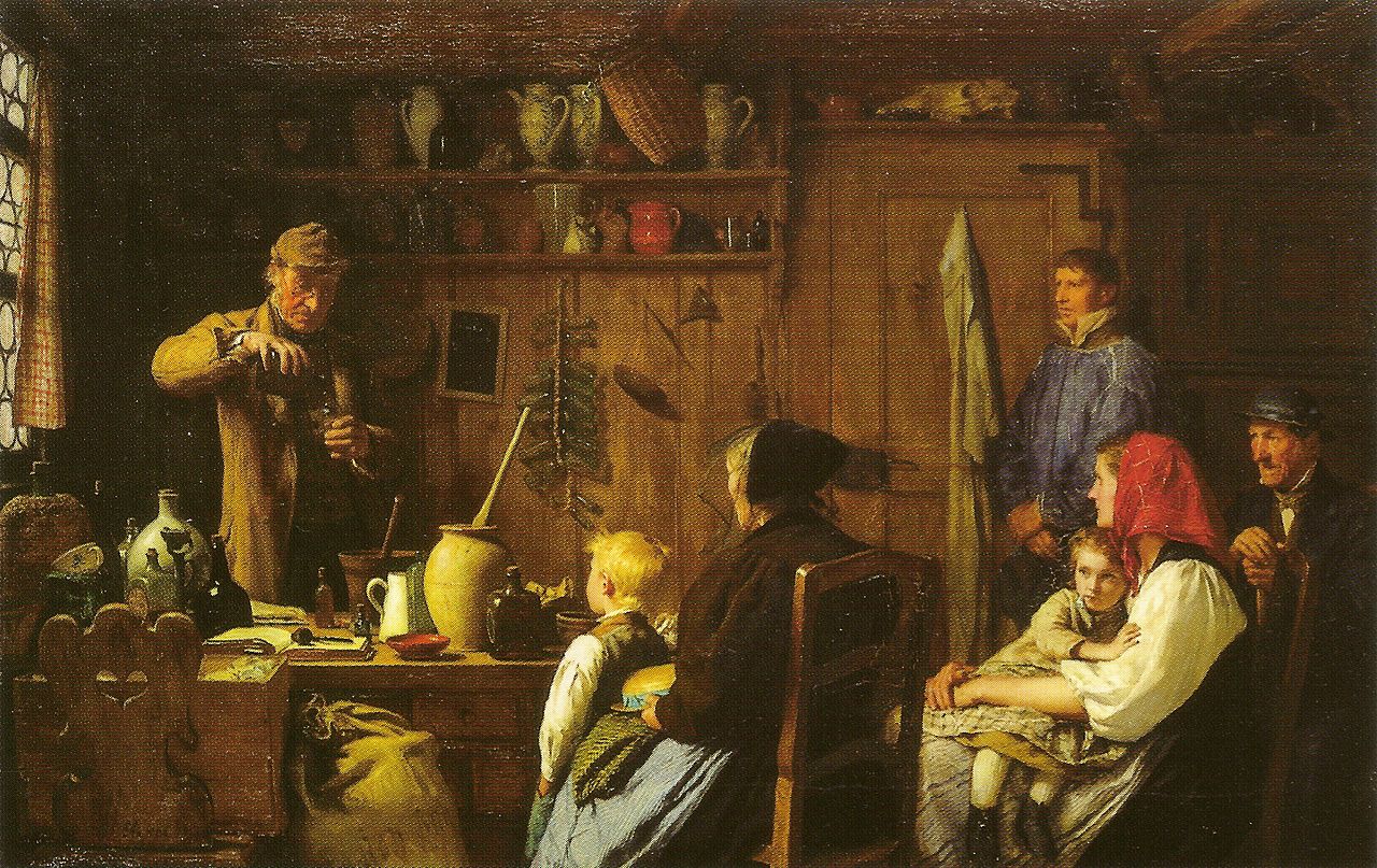 Albrecht Anker The Quack 1879 Fine Art Print