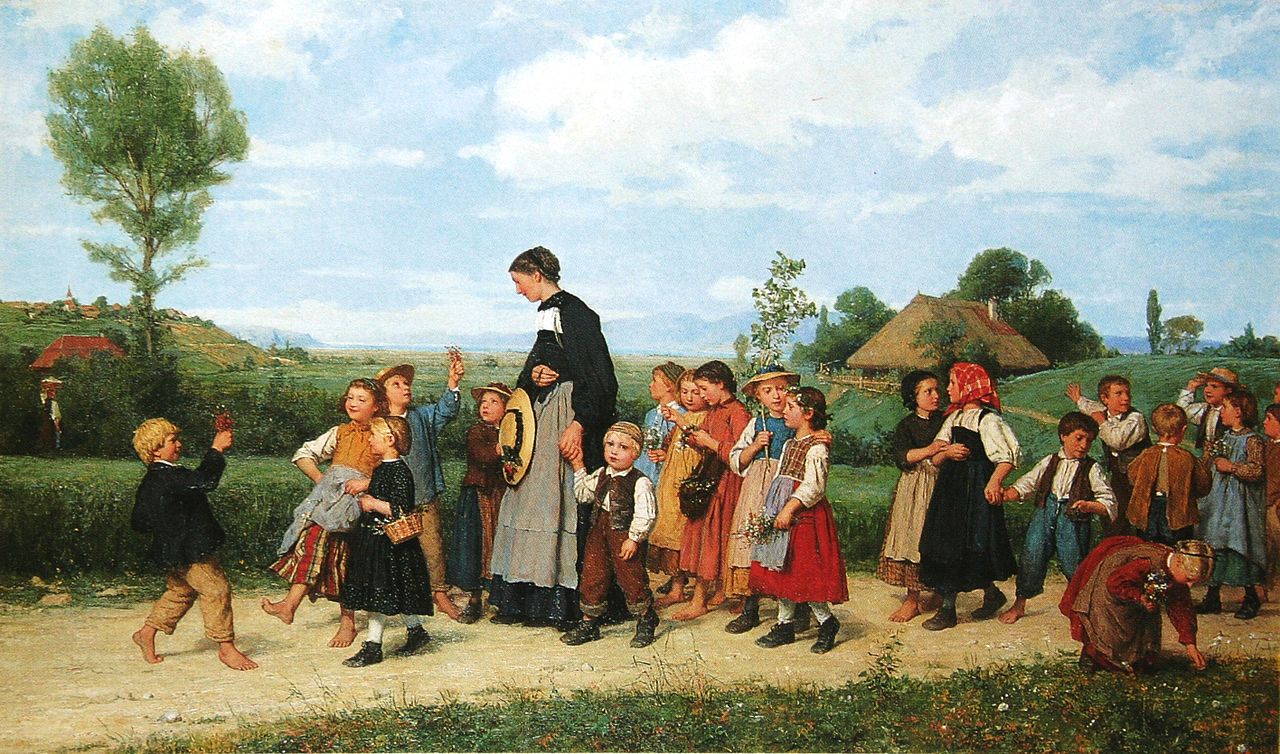 Albrecht Anker The School Walk 1872 Fine Art Print