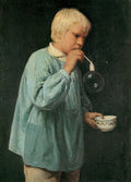 Albrecht Anker The Soap Blower 1873 Fine Art Print