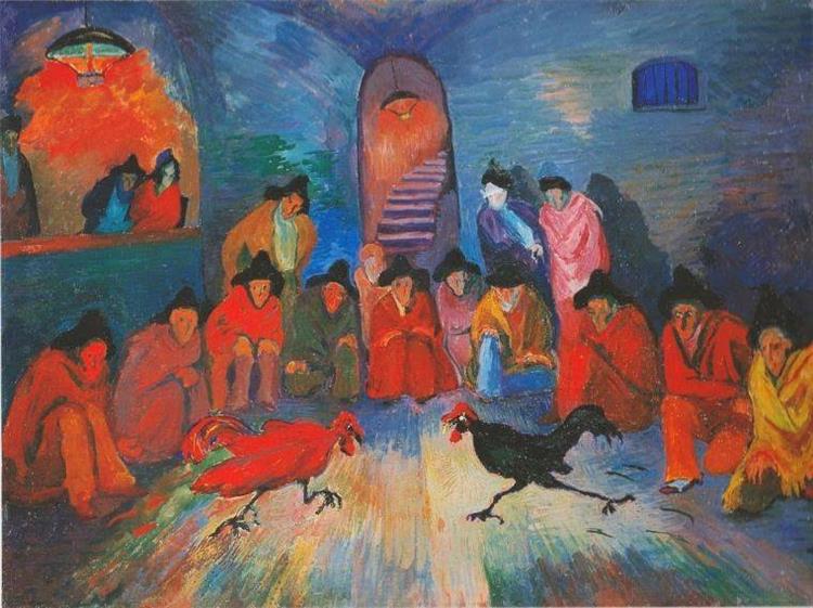 Marianne von Werefkin Untitled 1910 Cockfight Fine Art Print