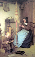 Albrecht Anker The working names 1883 Fine Art Print