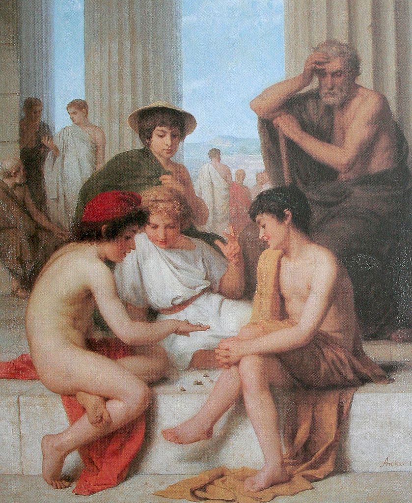 Albrecht Anker The Knuckle Players 1864 Fine Art Print