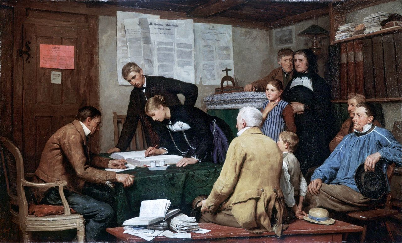 Albrecht Anker The civil wedding 1887 Fine Art Print