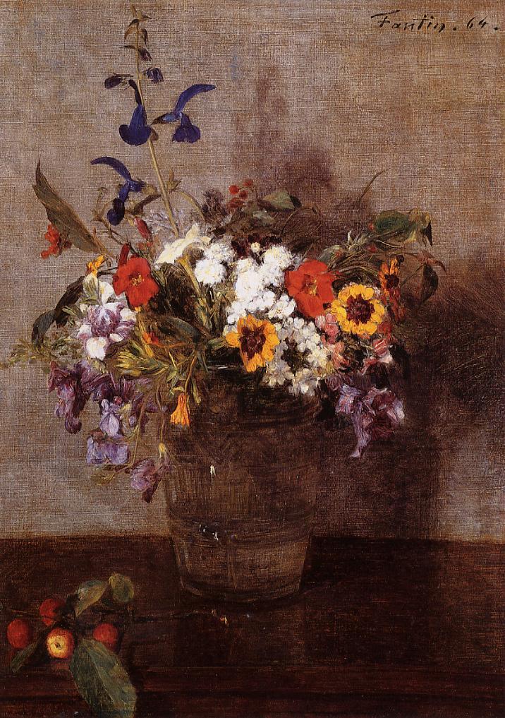 Henri Fantin-Latour Diverse Flowers 1864 Fine Art Print