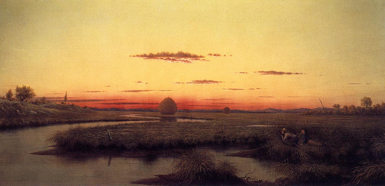 Martin Johnson Heade Duck Hunters in a Twilight Marsh 1866 Fine Art Print