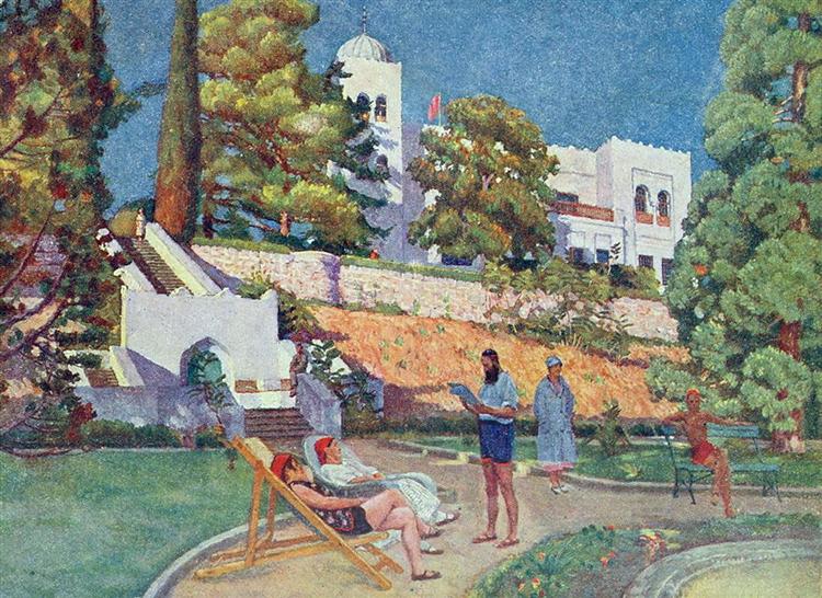 Ilya Mashkov Dulber. Sanatorium 'Krasnye Zori' 1920 Fine Art Print