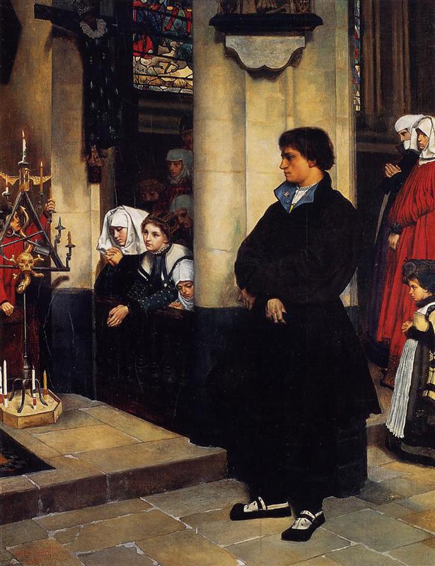 James Tissot During the Service 1860 Fine Art Print