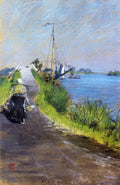 William Merritt Chase Dutch Canal (aka Canal Path Holland) 1883 Fine Art Print