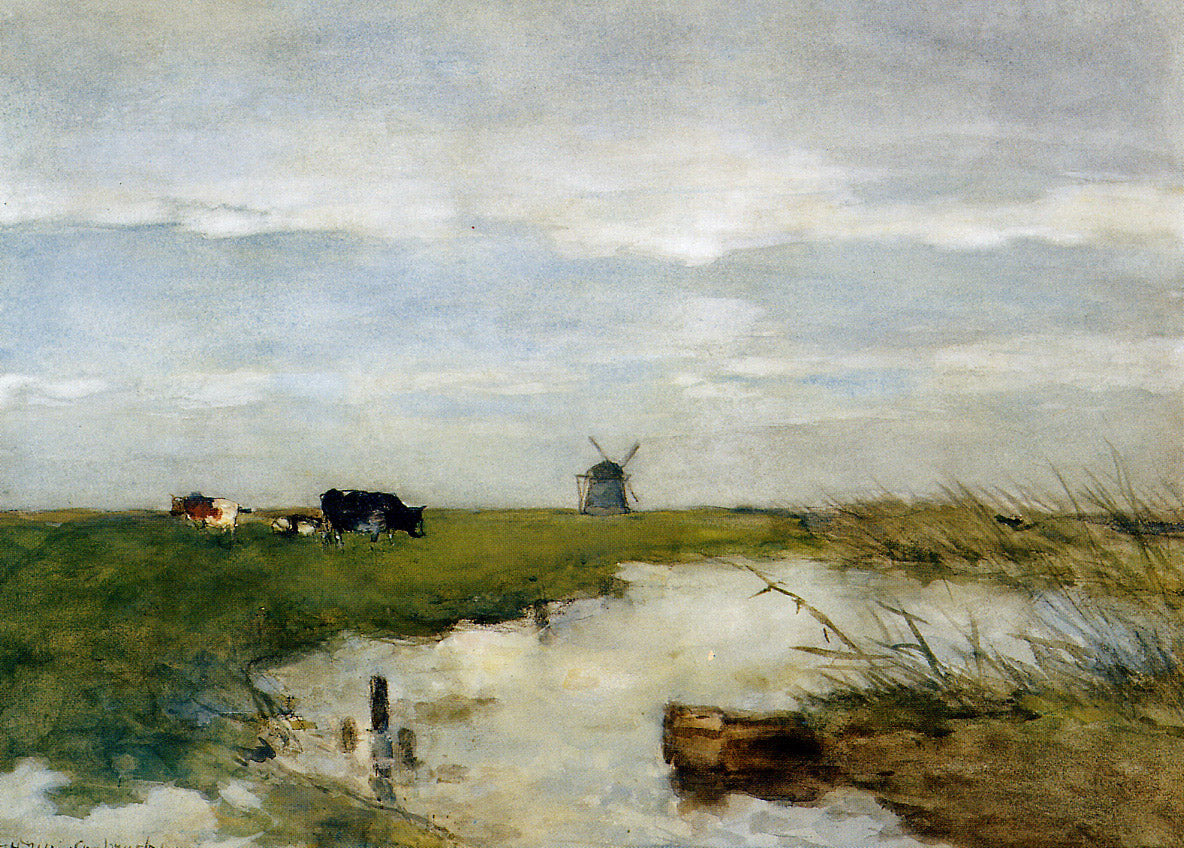Johan Hendrik Weissenbruch Dutch Polder Landscape 1896 Fine Art Print