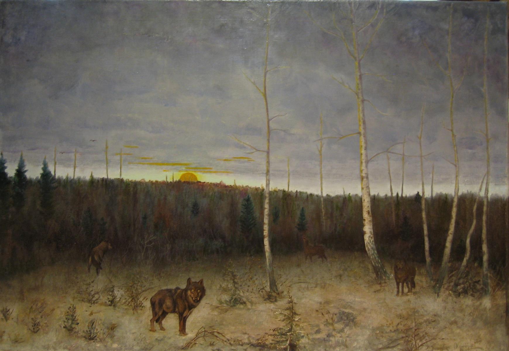 Efim Volkov Evening in the Forest 1883 Fine Art Print