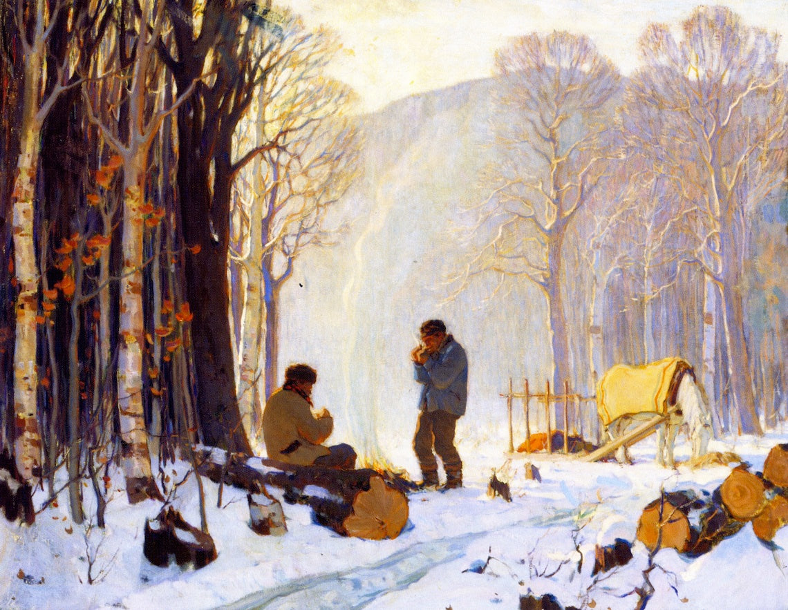 Clarence Gagnon Early Winter Morning in the Woods, Baie-Saint-Paul 1924 Fine Art Print