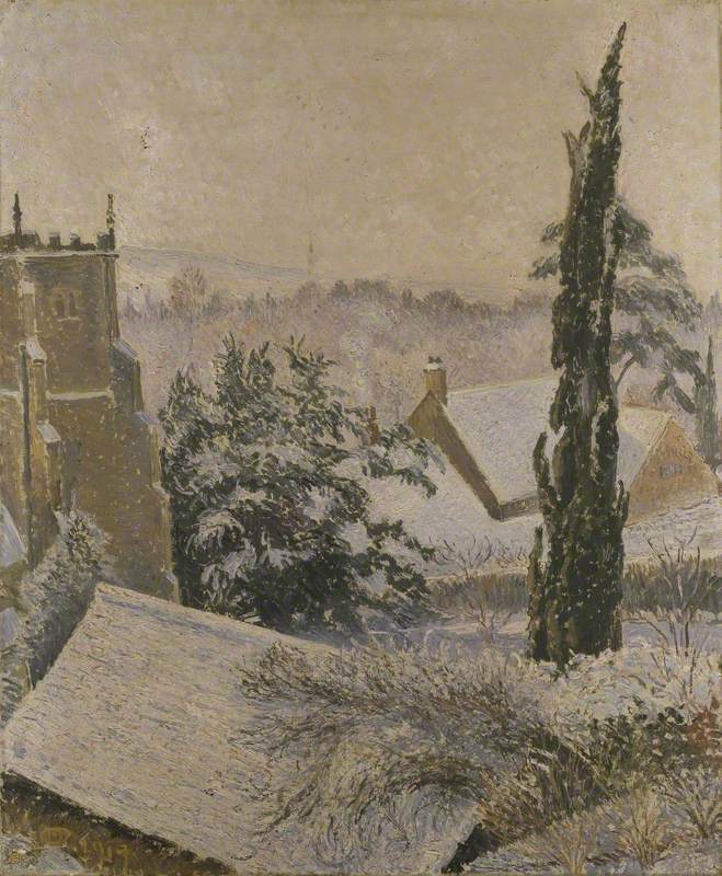 Lucien Pissarro East Knoyle Church. Snow 1918 Fine Art Print