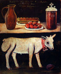 Niko Pirosmani Easter Lamb on Easter Table 1905 Fine Art Print