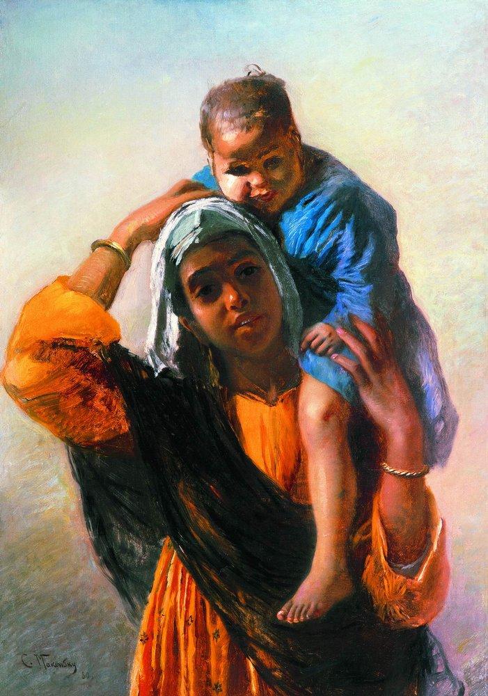Konstantin Makovsky Eastern Woman with a Child 1880 Fine Art Print