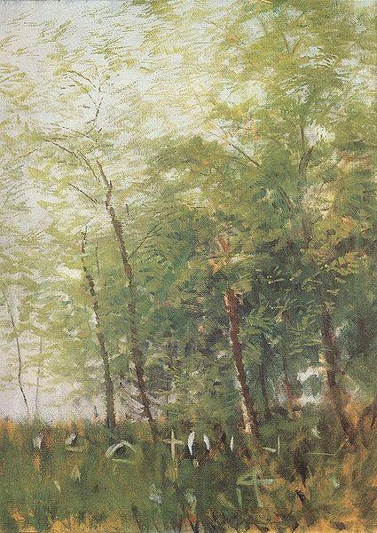 Laszlo Mednyanszky Edge of a Forest with Crosses 1918 Fine Art Print