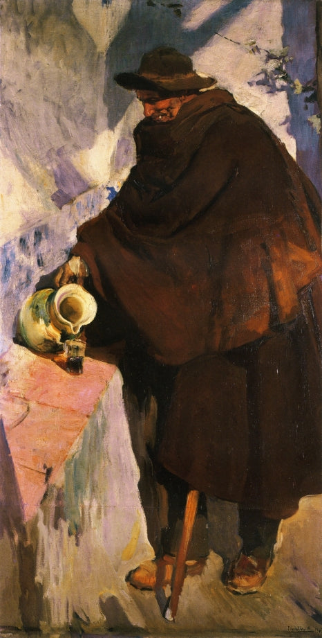 Joaquín Sorolla Elderly Castellano Pouring Wine 1907 Fine Art Print