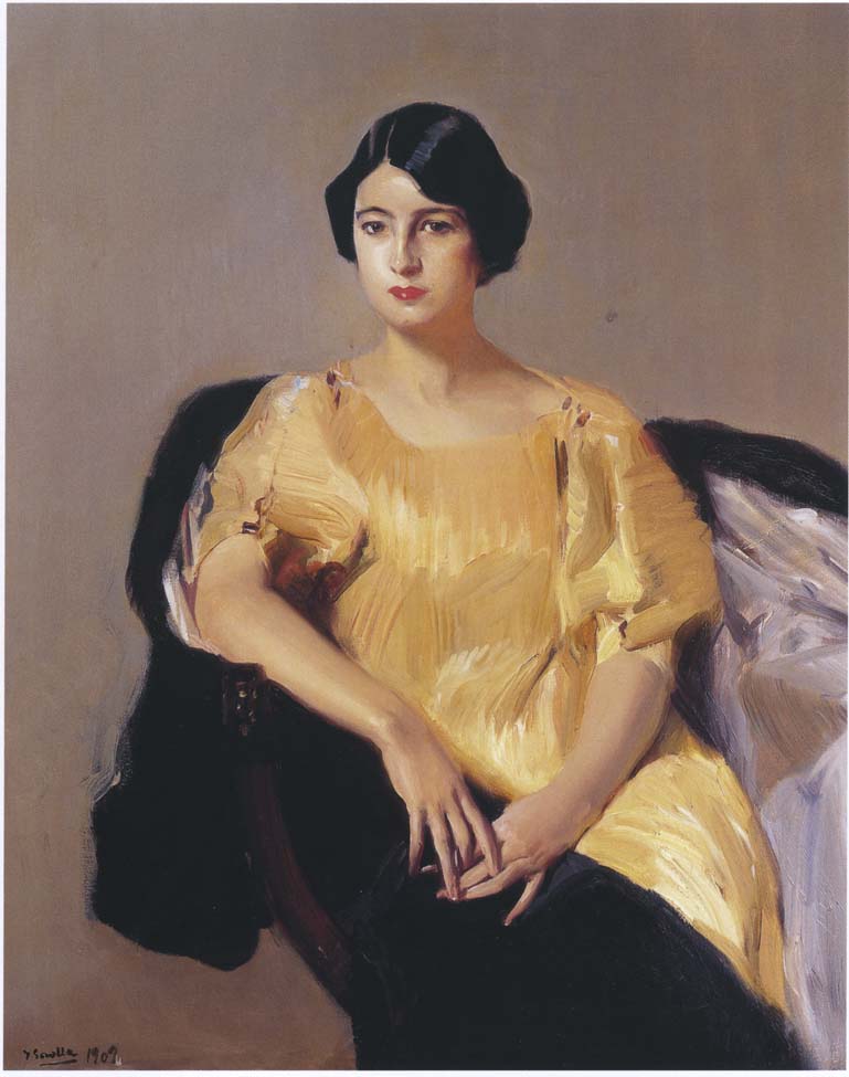 Joaquín Sorolla Elena in a Yellow Tunic 1909 Fine Art Print