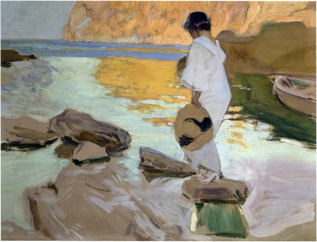 Joaquín Sorolla Elena in cove, San Vicente at Majorca 1919 Fine Art Print