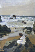 Joaquín Sorolla Elenita at the Beach, Asturias 1903 Fine Art Print