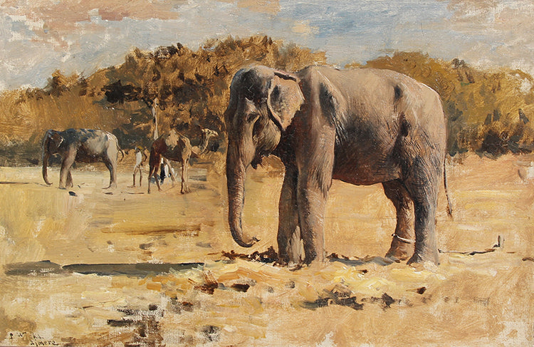 Edwin Lord Weeks Elephants of Bekanir 1890 Fine Art Print