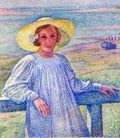 Theo van Rysselberghe Elisaeth van Rysselberghe in a Straw Hat 1901 Fine Art Print