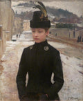 Émile Friant Young Girl from Nancy in a snowy Landscape 1887 Fine Art Print