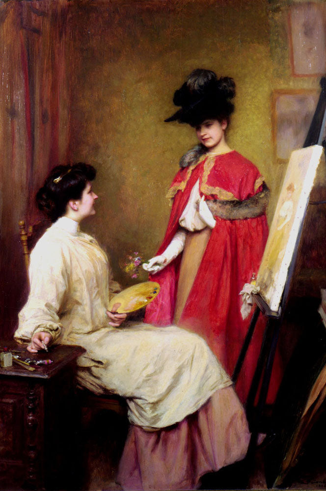 Émile Friant Visit to the studio 1906 Fine Art Print